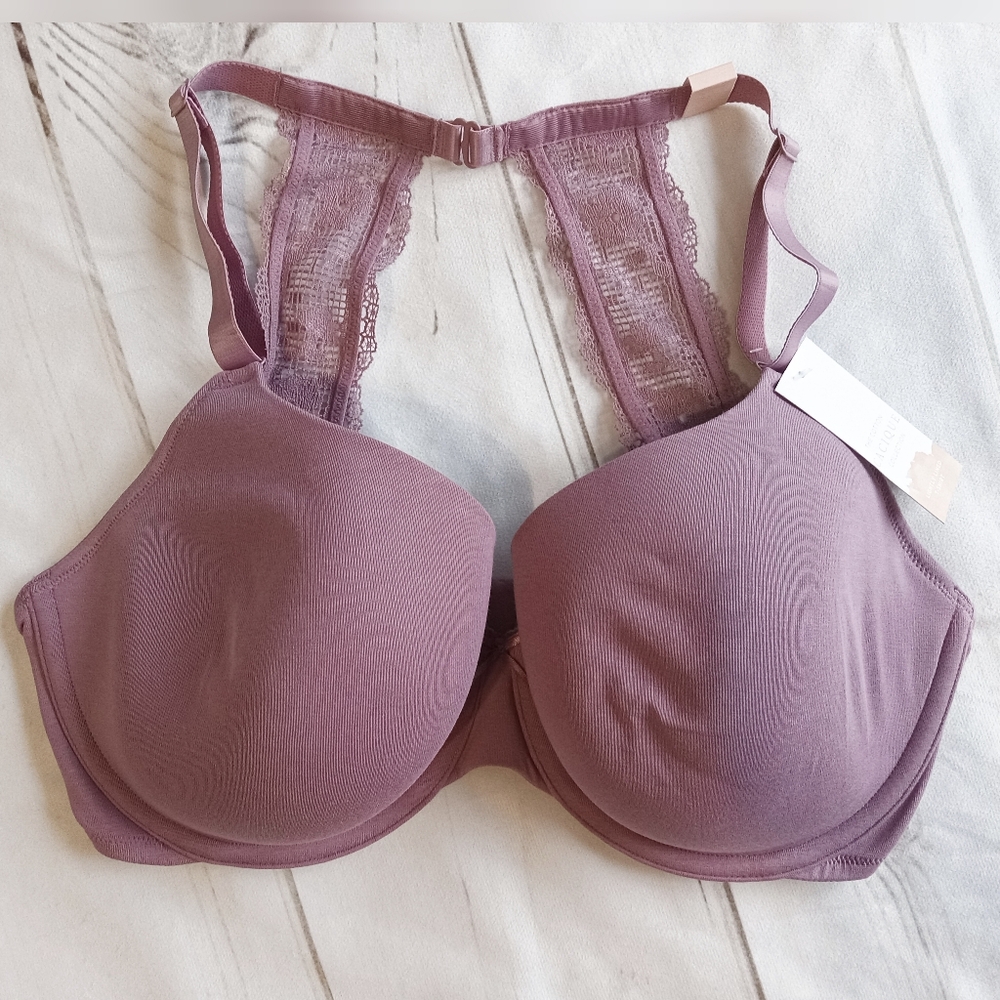 NWT Cacique Lace Back Cotton Lightly Lined T-shirt Bra